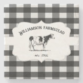 Zwart buffel Boerderij Koe Stone Onderzetter (Voorkant)