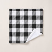 Zwart Buffel Check en boerderij Pijl Monogram Bad Handdoek (Wasdoekje)