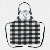 Zwart Buffel Plaid Boerderij Kip Schort (Voorkant)