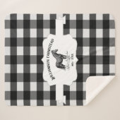 Zwart Buffel Plaid Boerderij Paard Sherpa Deken (Voorkant (horizontaal))