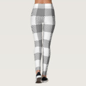 Zwart Buffel Plaid Pattern Kerst Leggings (Achterkant)