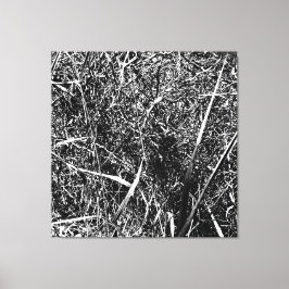 zwart buitenaards gras canvas afdruk