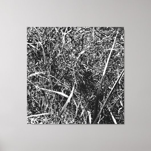 zwart buitenaards gras canvas afdruk (Voorkant)