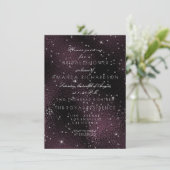 Zwart Burgundy Zilveren Sterren Bruids Bachelorett Kaart (Staand voorkant)