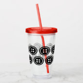 Zwart Button Custom 16oz, Wissen Acryl Drinkbeker (Links)