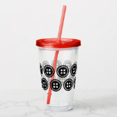 Zwart Button Custom 16oz, Wissen Acryl Drinkbeker (Achterkant)