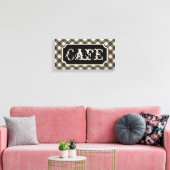 Zwart  Cafe Sign Wall Art Canvas (Insitu (Woonkamer))