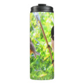 Zwart Capped Chickadee Leuke zangvogel Thermosbeker (Voorkant)