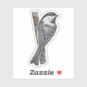 Zwart-capped Chickadee Sticker (Vel)