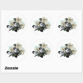 Zwart Capped Chickadees Ronde Sticker (Vel)