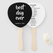 Zwart Casual Script | Typografie Huwelijksfan Handwaaier (Voorkant en achterkant)