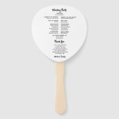 Zwart Casual Script | Typografie Huwelijksfan Handwaaier (Achterkant)