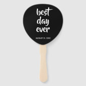 Zwart Casual Script | Typografie Huwelijksfan Handwaaier (Voorkant)