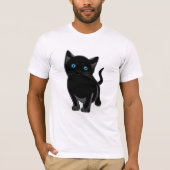 Zwart Cat Mannen T-shirt (Voorkant)