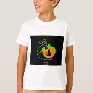 Zwart Cat Pumpkin Boy's White Basic T-Shirt
