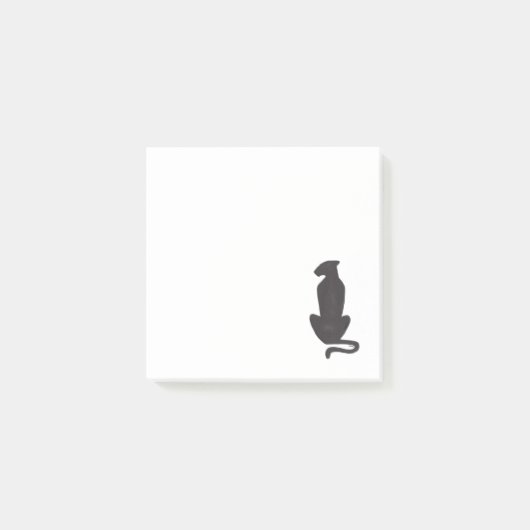 Zwart Cat Silhouet witte notitieblokken Post-it® Notes (Voorkant)