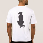 Zwart Cat Silhouette mannen wit Sport-Tek T-shirt (Achterkant)