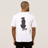 Zwart Cat Silhouette mannen wit Sport-Tek T-shirt (Achterkant volledig)