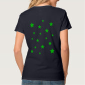 Zwart Cat Stars V-hals T-shirt (Achterkant)
