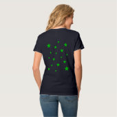 Zwart Cat Stars V-hals T-shirt (Achterkant volledig)
