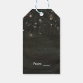Zwart Celestial Donker Sterrenhemel wervelt Favor Cadeaulabel (Achterkant)