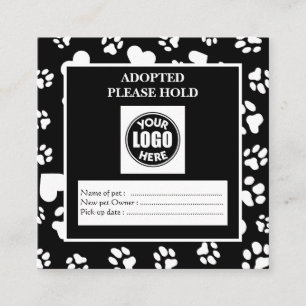 Zwart Certificaat Dierenadoptie met Aangepast Logo