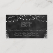 Zwart Chalkboard String Lights Gift Registry Informatiekaartje (Voorkant)