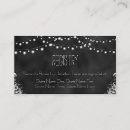 Zwart Chalkboard String Lights Gift Registry Informatiekaartje