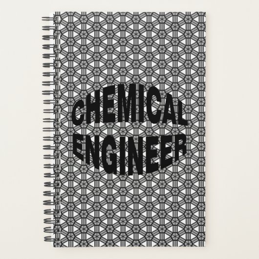 Zwart Chemical Engineer Tekst Planner (Voorkant)