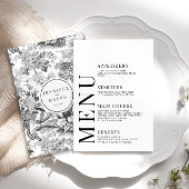 Zwart chinoiserie porselein bruiloft menu kaarten