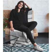 Zwart chique stijlvol geruit patroon monogram