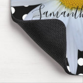 Zwart Chique Wit Polka Dots Daisy Custom Muismat (Hoek)
