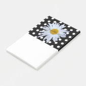 Zwart Chique Wit Polka Dots Daisy Custom Post-it® Notes (Schuin)