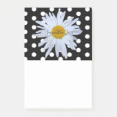 Zwart Chique Wit Polka Dots Daisy Custom Post-it® Notes (Voorkant)
