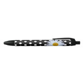 Zwart Chique Wit Polka Dots Fun Daisy Custom Zwarte Inkt Pen (Bovenkant)