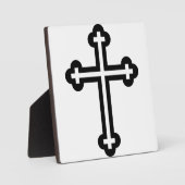 Zwart Christelijk kruis Fotoplaat (Voorkant)