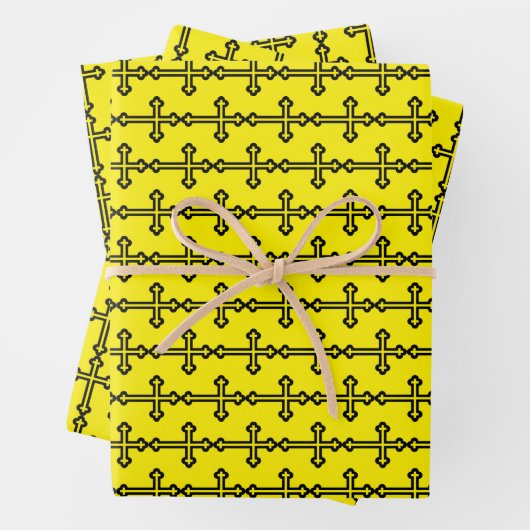Zwart Christelijk kruis Inpakpapier Vel (In situ)