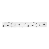 Zwart Confetti Dog Paw Print Patroon Aangepast Lint (Voorkant)