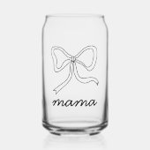 Zwart Coquette Bow Baby shower Mama Can Glass Blikvorm Glas (Voorkant)