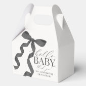 Zwart Coquette Bow Meisje Baby shower Gift Bedankdoosjes (Voorkant)