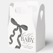 Zwart Coquette Bow Meisje Baby shower Gift Bedankdoosjes (Open)