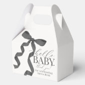 Zwart Coquette Bow Meisje Baby shower Gift Bedankdoosjes (Achterkant)