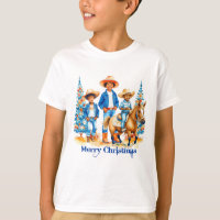 Zwart Cowboy Cowgirl Kinder Met Paard Vrolijk Kers