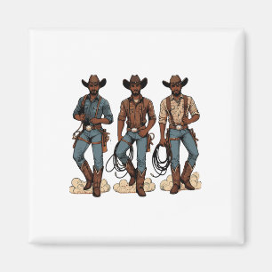 Zwart Cowboy Western Rodeo Melanine Zwart Geschied Magneet