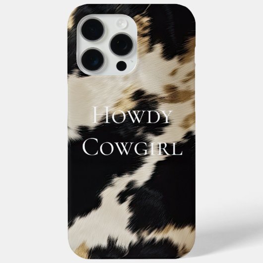 Zwart Cream Gold Western Koeienhuid Case-Mate iPhone Case (Achterkant)