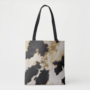 Zwart Cream Gold Western Koeienhuid Draagtas