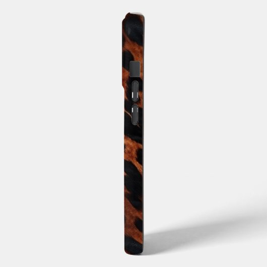 Zwart Crème Bruin Koeienhuid Goud Monogram Case-Mate iPhone Case (Achterkant / Links)