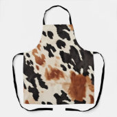 Zwart crème bruin Koeienhuid Schort (Voorkant)