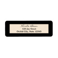 Zwart & Crème Chic Huwelijksadreslabels