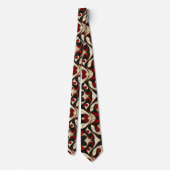 Zwart Crème Rood Beige Stropdas (Achterkant)